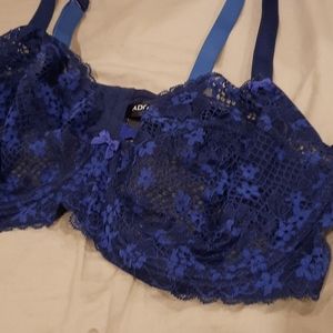 Adore Me NWT 46DD sexy blue lace bra plus size**